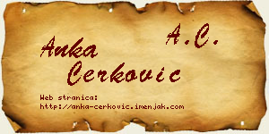 Anka Čerković vizit kartica